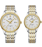 Naviforce NF8039 Silver Gold Couple Watch