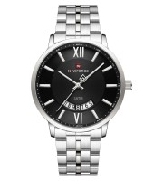 Naviforce 9238 Silver Black Men’s Quartz Wrist Watch
