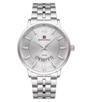Naviforce 9238 Silver White Men’s Quartz Wrist Watch